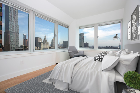 Interior gallery - 1 of 7 - bedroom with large windows and nice views from 200 Water St.